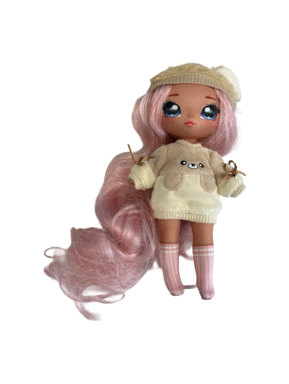 Fashion Doll Honey Na! Na! Na! Surprise! Pink Hair Clothes Bear Sweater Dress